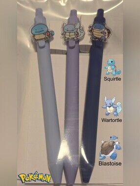Pokemon Squirtle Evolution Line Gel Pen Trio